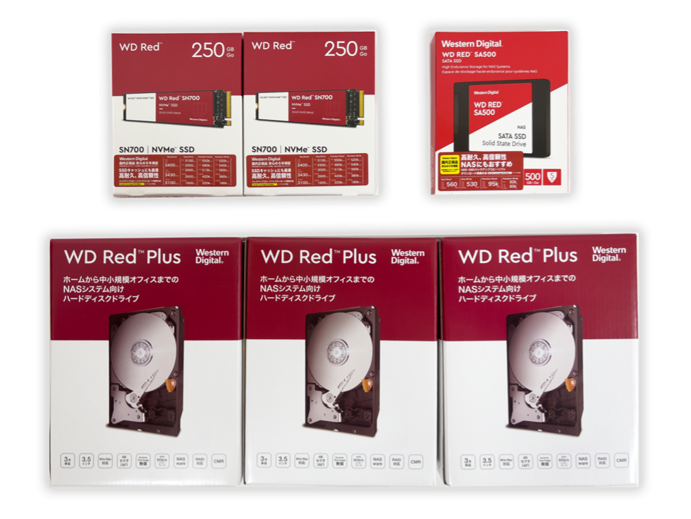 WD Red PlusとRed SA500とRed SN700 3つのRed